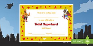 Toilet Superhero Certificate