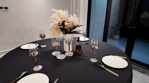 Round Tablecloth 120 Inch 8 Pack Black Tablecloths Washable Decorative Linen Polyester Table Clothes Cover for Dining Table Banquets Buffet Parties and Wedding