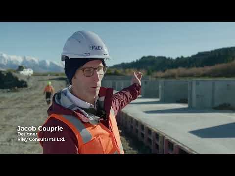 Labyrinth weir in action.