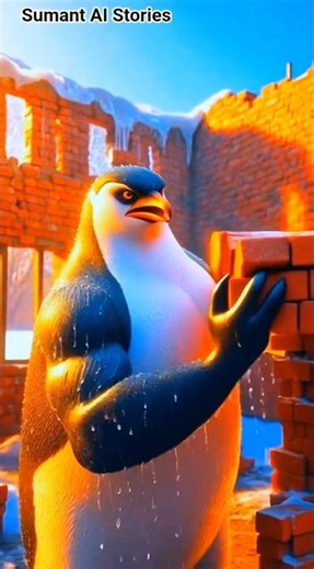 🐧 रेगिस्तान में पेंगुइन ने चमत्कार कर दिया 😭 penguin cartoon penguin sad animal #cartoon#viralshorts