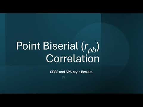 Point Biserial Correlation Lecture