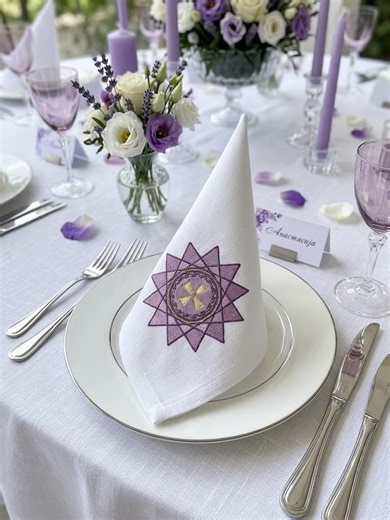 Embroidered Cloth Napkins Set, Wedding Table Napkins, Cotton Dinner Napkins, White & Colored Table Decor, Housewarming Gift - Etsy