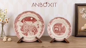 Plate Stand for Display - 6.5 Inch Plate Holder Display Stand, Wooden Picture Frame Holder, Decorative Table Top Easels