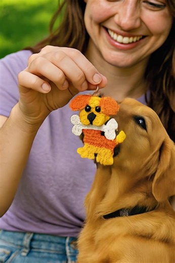 9.5K views · 32 reactions | How to Make a Cute Crochet Dog Keychain...