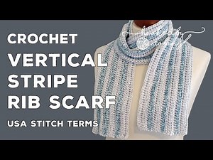 QUICK & EASY Crochet Stripe Ribbed Scarf - Ideal for Beginners!