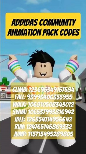 🌟ADIDAS COMMUNITY ANIMATION PACK CODES #roblox #brookhaven