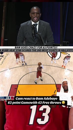 Camron reacts to Bam Adebayo drop 83 points in the game against the wizards and also shooting 43 free throws.😂 #fyp #explorepage✨ #camron #itiswhatitis #miamiheat