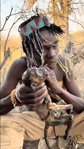 African Tribal Fire Feast | Cooking Straight From the Wild.#shorts #wildlife #food