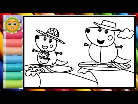 Peppa Pig happily welcomes her family home || Learn how to draw and color Peppa Pig