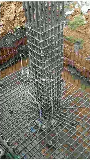 Footing & Column Preparation 🔨 | Easy Construction Guide #constructiontips #viralshorts #column