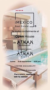 ¡Es hoy! El Open House de ATMAN te espera hoy JUEVES en punto de las 6:00 pm… No olvides el dresscode ✨TULIMINATI✨ #imexico #imexicorealestate #rivieramaya #lanzamiento #evento #tulum #tuluminati #mexico #atman #atmanresidences | iMexico Real Estate | Facebook
