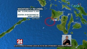 May magkasunod na lindol sa ilang panig ng bansa ngayong hapon. | August 13, 2022 | GMA News