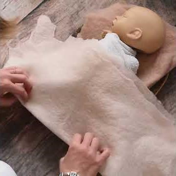 Natural Felted Layers Newborn Photography Props Ababa Baby Props Demo video4