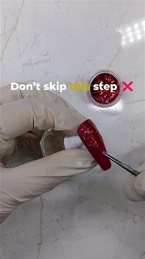 Watch This Red Glitter Nail Transformation ✨ #nails #naildesign #satisfying