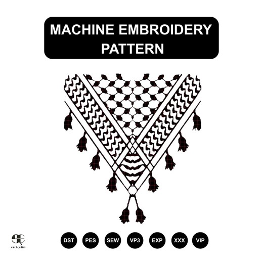 Palestine Keffiyeh Embroidery File, Islamic Art Pattern, PES Download - Etsy