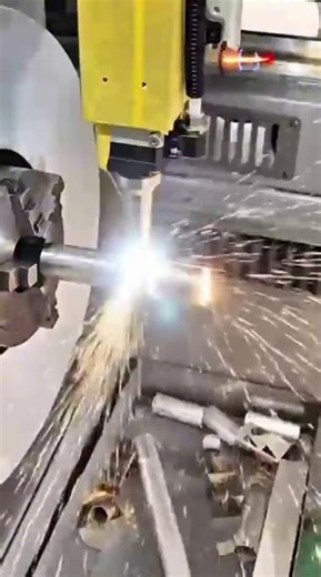Fiber Laser Tube Cutting Machine. #Engineering#CNC#Manufacturing#SmartTechnology#MetalWorking