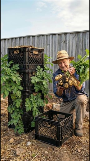 Grow Potatoes Vertically in Crates for Bigger Harvests