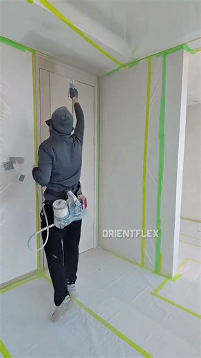Door Refinishing With Paint Spray Hose #shorts #paint #hose