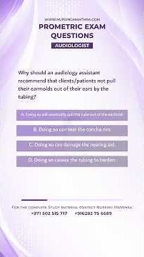 Audiology Exam Questions 2026 | Prometric Practice for Audiologists