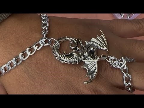 How to make an easy dramatic dragon hand chain hand cuff wrist cuff in around two mins
