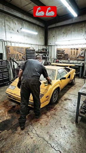 🔥 Abandoned Lamborghini Restoration – From Junkyard to LEGEND! 🔥 #shorts