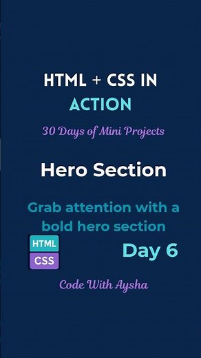 Day 6: Build a Hero Section | HTML + CSS in Action