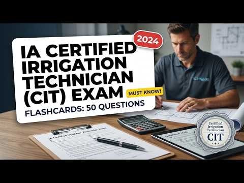 CIT Exam Flashcards Irrigation Association Certified Irrigation Technician CIT 50 Practice Questions
