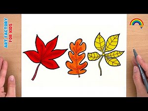 How To Draw Fall Leaves / Leaf Drawing for Kids