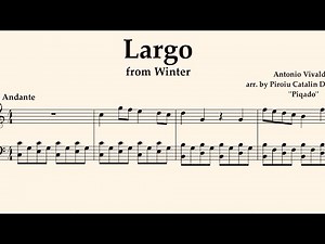 Largo from Winter (The Four Seasons) Antonio Vivaldi arr. by Piqado for Solo Piano Sheet Music Easy