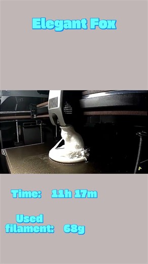 Elegant Fox 3D Print Timelapse 🦊 #3dprinting #3dprinted #printforlife #timelapse