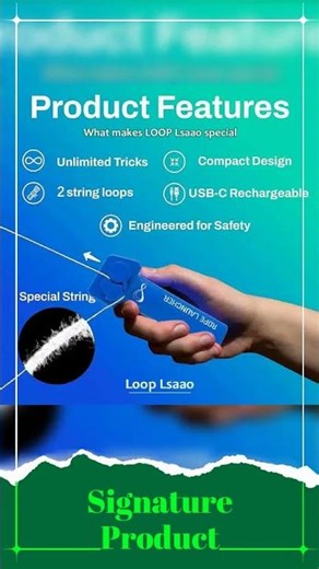 String Rope Launcher Fidget Toy Loop Rope Glow in The Dark USB Electric String Rope Launcher Hand...