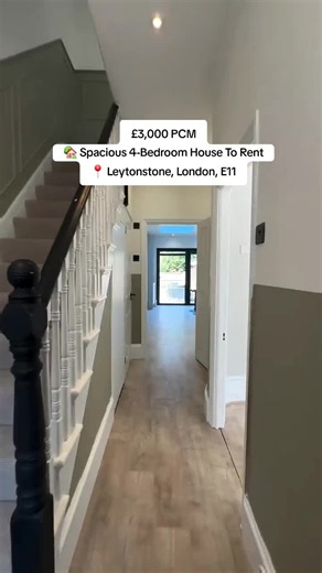 🏡 Spacious 4-Bedroom House To Rent – Leytonstone, London (E11) 💷 £3,000 PCM 📍 Leytonstone, London, E11 Property Features: • 3 Double Bedrooms • 1 Single Bedroom • Separate Reception Room • Spacious Open-Plan Kitchen/Diner • 3 Bathrooms • Good Storage Throughout • Private Garden • Terraced House Location Benefits: • Close to Local Shops & Amenities • Excellent Transport Links • Ideal for Families or Professional Sharers A spacious and well-presented 4-bedroom terraced house in the heart of Ley