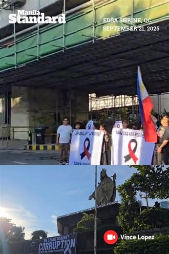 WATCH │Scenes at the EDSA Shrine in Quezon City for the Anti-Corruption rally today, September 21, 2025. 👉 For the latest news, visit manilastandard.net | Manila Standard