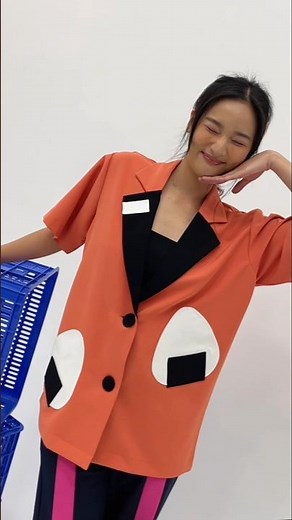 Fit Check! with Onigiri Blazer 🍙🧡 #fashion #ootd #fun
