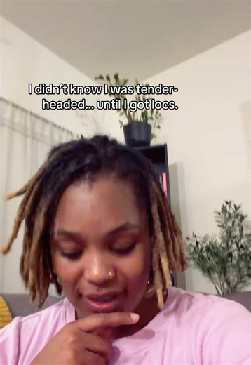 Ever since I got locs, I realized I’m tender-headed 😩 If your scalp hurts, you’re not crazy !!! your scalp is adjusting. Low tension, hydration, and patience matter 🤍 #loc #locs #locstyles #tenderness #simplyrushell