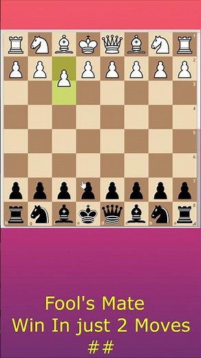 Fool's Mate!! Win In Just 2 Moves!! #checkmate