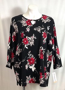 Nwt-alfred Dunner-heavier Weight Smooth, Floral, Cotton Tunic – Size 2X - Etsy