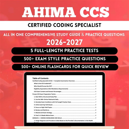 AHIMA CCS Exam Prep 2026 | CCS Study Guide | Certified Coding Specialist Exam | Ccs Questions | Ccs Flashcards | Ccs Digital Download - Etsy