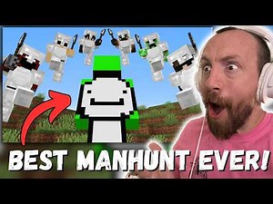 BEST MANHUNT EVER!!! Dream Minecraft Speedrunner VS 6 Hunters (FIRST REACTION!!!)
