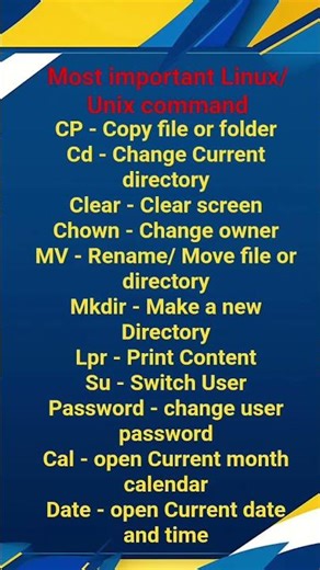 Most important Linux and Unix command