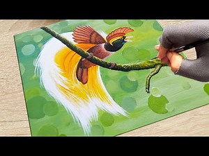 Exotic Bird of Paradise (Acrylic Painting Easy for Beginners)