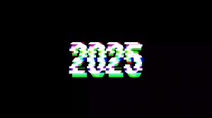 Download 2024 to 2025 animation with effect glitch rgb and background black screen for free