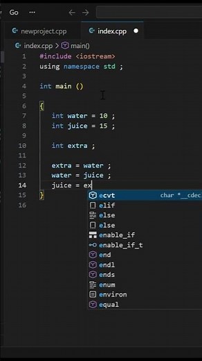 Beginner C++ Program in VS Code Part 3🔥| Swap Variables & Conditions 💻 #cpp #programming #code