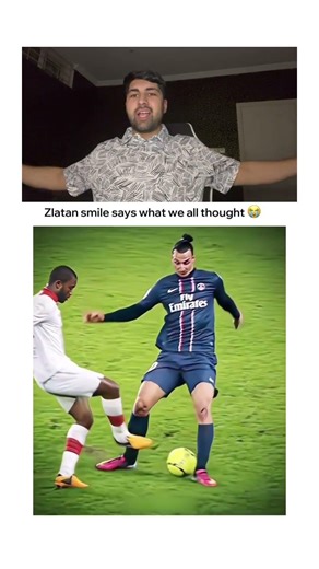 This Nutmeg Made Zlatan Ibrahimović SMILE?😳 #footballshorts #zlatan #zlatanibrahimovic #nutmeg