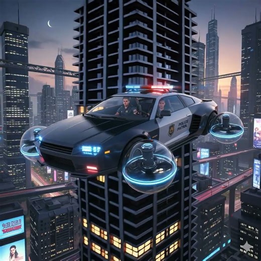 Hovering Police Patrols the City 😳🚓☁️ | 2050 Concept