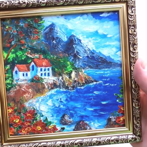 Positano Italy Oil Painting: Mediterranean Seaside Art, Coastal Wall Decor 6x6" - Etsy