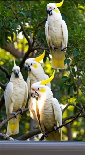 🦜 Cockatoo is a smart parrot known for its crest of feathers on the head.#birds