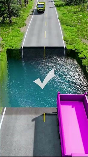 Dump trucks vs water pit #136 #beamngdrive #mcqueenbeamng #cartransport