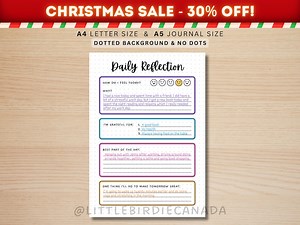 Daily Reflection Journal - PRINTABLE Gratitude Journal Page - Planner Page - Wellness Journal Page - Mental Health Journal - Daily Journal - Etsy Canada
