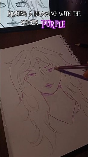 Making a drawing with the colour "Purple" #drawing #purple #subscribe
